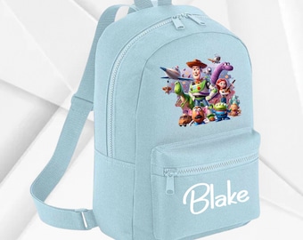 Personalised Pink/Blue Toy Story Backpack ANY NAME Back To School Bag Backpack Kids Nursery Toddler Rucksack