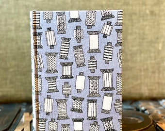 Small Lined Fabric Covered Journal - Spools