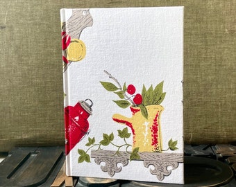 Recipe Journal Made from a Vintage Kitchen Themed Tablecloth