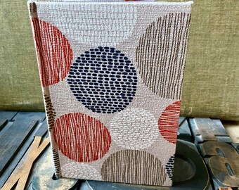 Large Unlined Fabric Covered Journal - Circles