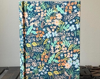Large Lined Fabric Covered Journal - Meadow