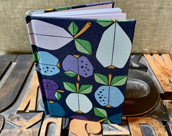 Small Lined Fabric Covered Journal - Apple Orchard