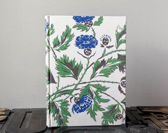 Recipe Journal Made from a 1950s Vintage Thistle Tablecloth