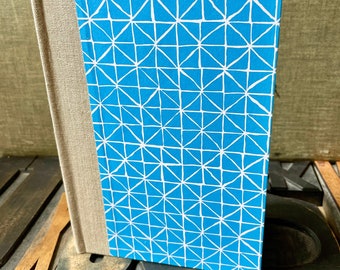 Journal - Large Lined - Blue and White Geometric
