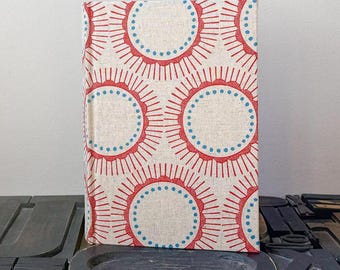 Large Unlined Fabric Covered Journal - Circles