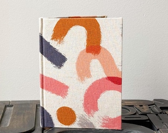 Small Unlined Fabric Covered Journal - Abstract Brushstrokes