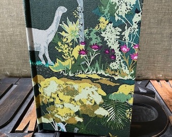 Large Lined Fabric Covered Journal - with Dinosaurs!