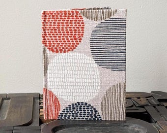 Small Lined Fabric Covered Journal -  Circles