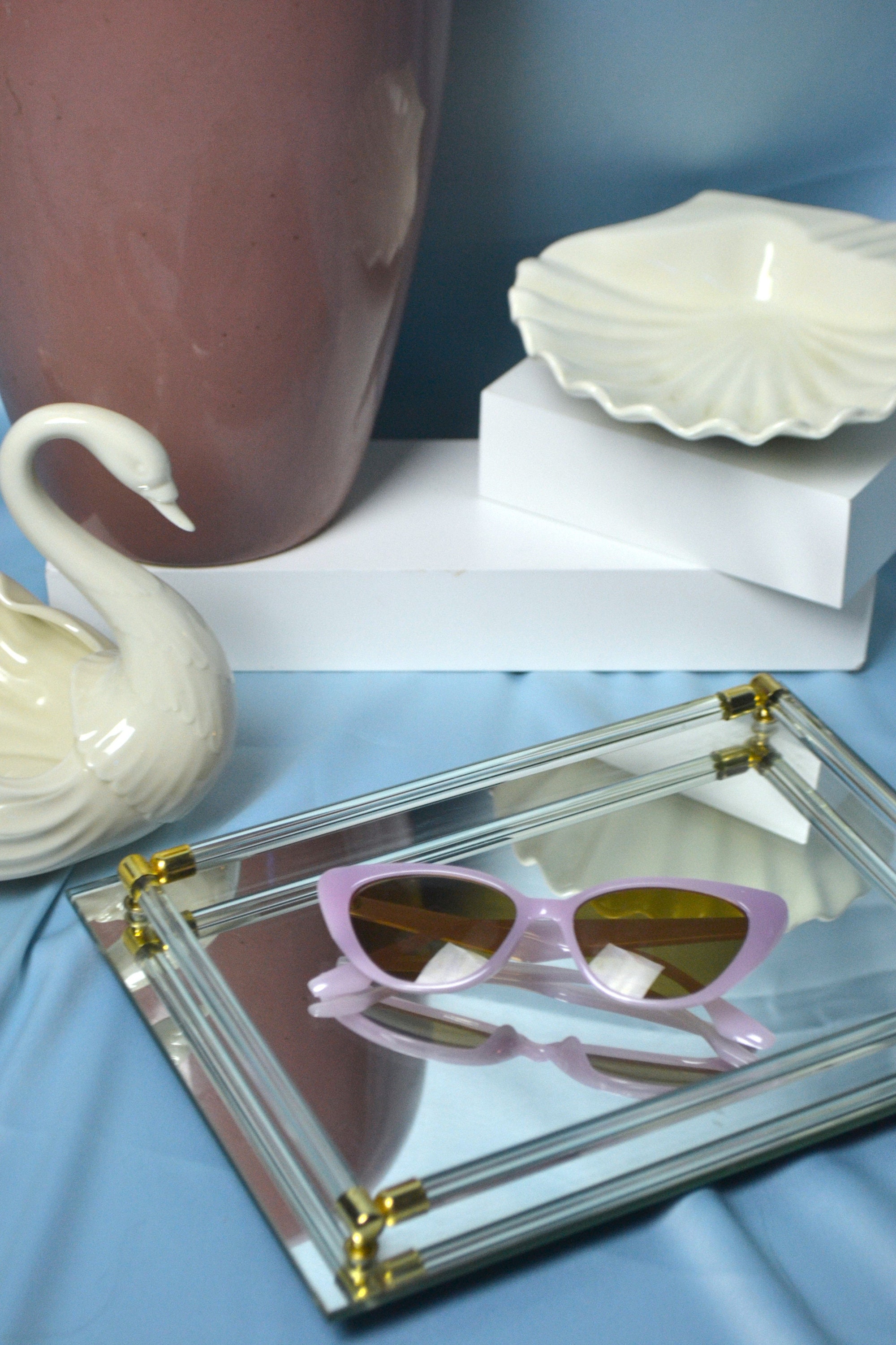 Retro Cat Eye Sunglasses in Lavender Lavender Lilly Cat Eye Sunglasses - Purple Frame with  main image 3