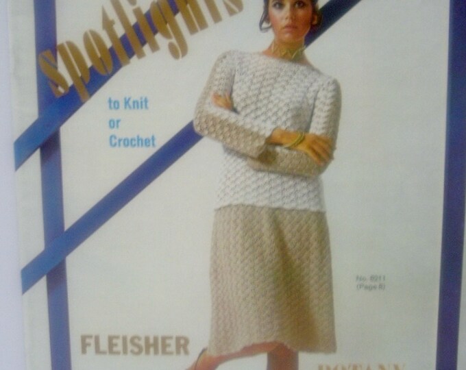 Vintage Knit Crochet Pattern Book spotlights to Knit or Etsy