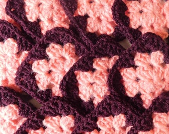 Granny Squares Wisteria Brown Trimmed