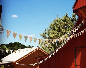 140' of Custom Bunting, Fabric Flag Banner Decorations in Your Chosen Colors.