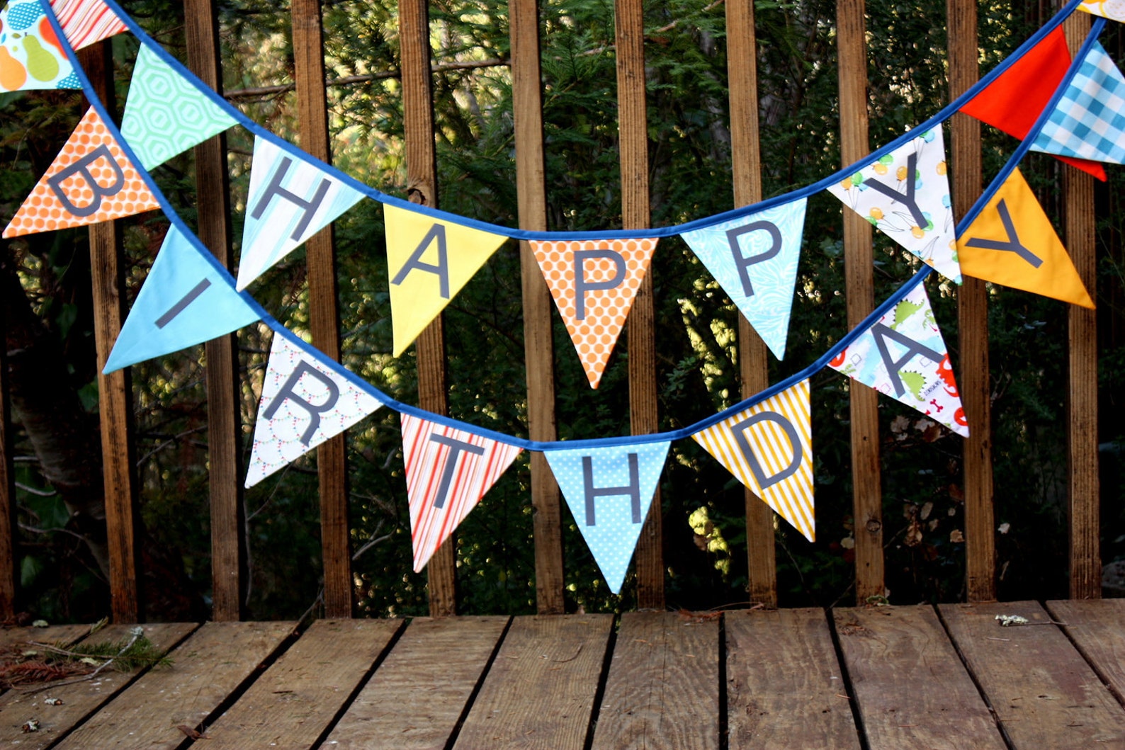 Happy Birthday Flags Bunting Banner. A Unique Party - Etsy