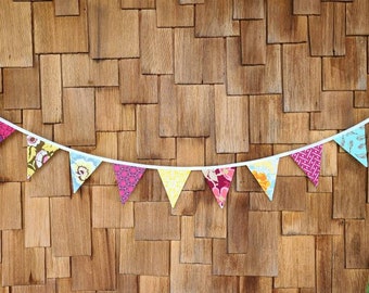 On SALE, Bunting Banner Featuring 13 Medium Flags in Jewel Tones From Joel Dewberry's Heirloom Collection.  Photo Prop, Decoration.