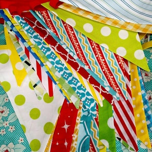 Set of TWO Extra Long Carnival Themed Fabric Bunting Banners, Vintage Circus, Designer's Choice. Also For Weddings and Parties. image 5