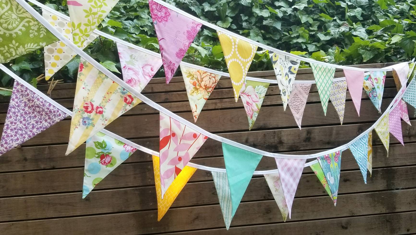 Bridal Bunting Custom 80' of Fabric Wedding Flag Banner | Etsy