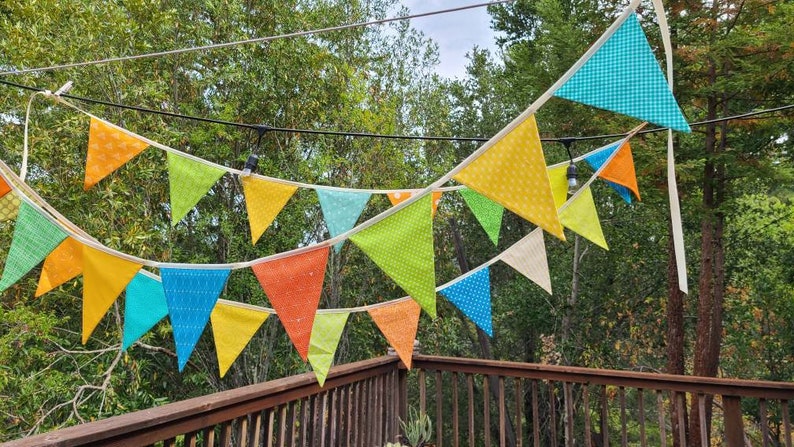 ON SALE Best Selling Item Colorful Fabric Bunting Banner Prop Decoration in Bright Colors Designer's Choice Best Seller Bild 6