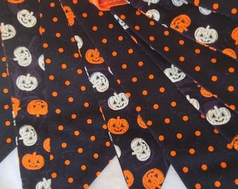 Halloween Decoration, 9 Large Flags Banner, Photo Prop or Party Decor. Orange, Black. Ready To Ship. Trick or Treat.