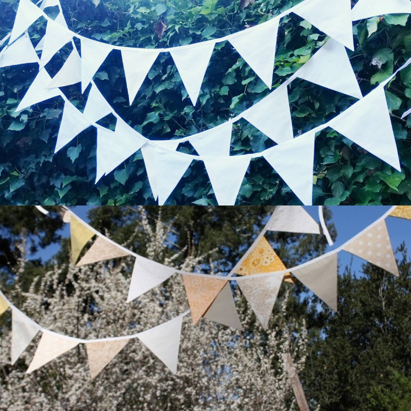 Downton Abbey Theme Fabric Bunting Banner All White Or Mixed Etsy