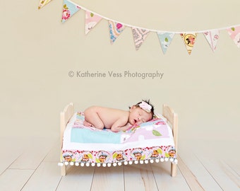 On Sale Surprise Shabby Chic Photography Prop, Bunting, Party Flag Banner, Wedding Decoration. 9 Medium Sized Flags. Ready To Ship,