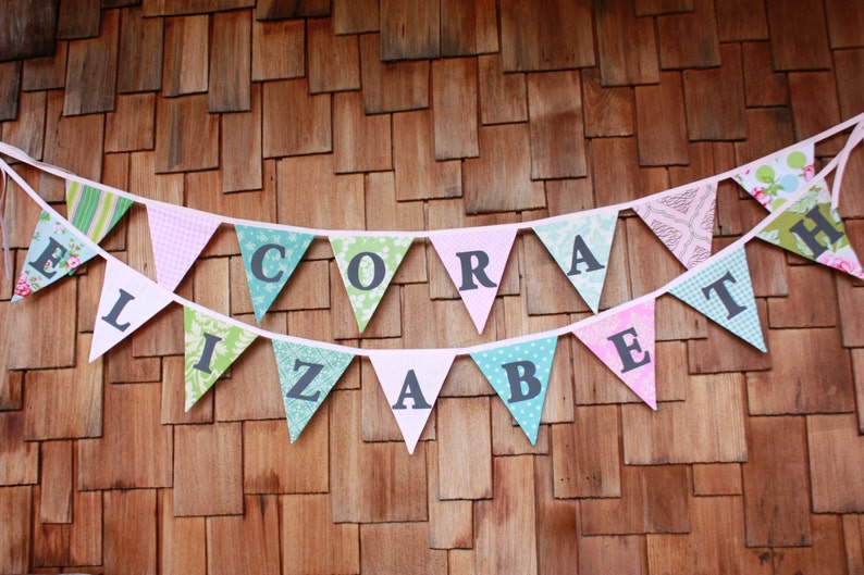CUSTOM Personalized Banner Bunting Includes 16 Flags up to Etsy
