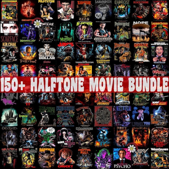 150+ Halftone Movie Png Bundle, Halftone Movie Designs Png, Trendy Movie Png, Tv Shows Png, Retro Movie Png, Popular Shows Png, Digital Png