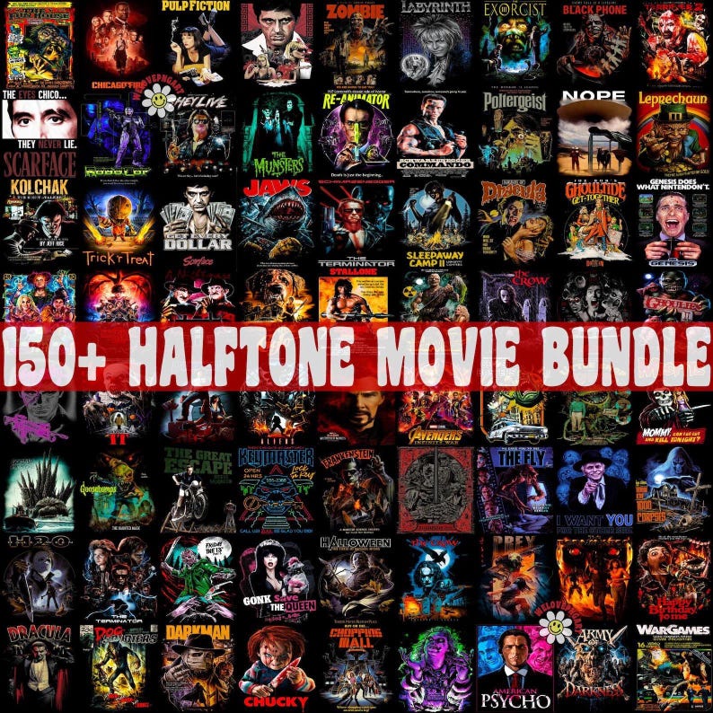 150+ halftoonfilm png-bundel, halftoonfilmontwerpen png, trendy film png, tv-programma's png, retrofilm png, populaire shows png, digitale png afbeelding 1