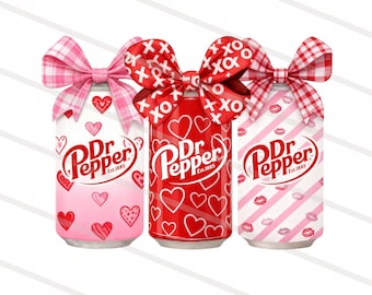 Valentine Soda Png, Retro Soda Can Digital Download, Cute Valentine Day Png, Coqutte Bow Valentine Soda Can Design, Graphic for Sublimation