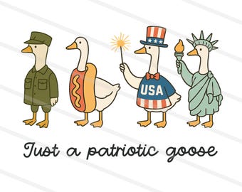 Patriotic Goose PNG | 4th of July Silly Goose Clipart | USA Goose Sublimation Design | Funny Digital Download, Independence Day Png, USA png