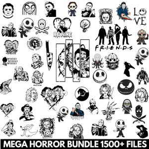 Mega Horror SVG Bundle, Helloween SVG Bundle, Horror Friends SVG, Halloween Horror , Halloween Clipart,Micheal Svg, Jason Svg, Digital