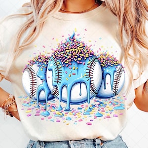 50+ Design Baseball Eis Tropfen PNG Bündel, Baseball Sport Team Digitale Datei Baseball Eis Sprinkle Sublimation Digitaler Download Bild 3
