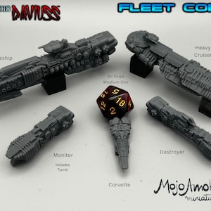 Studio Daviuss Fleet Core - USDF Fleet - Fleet Scale Spaceship - Starship - Resin Printed Miniature - Spaceship Gaming - Naval Gaming