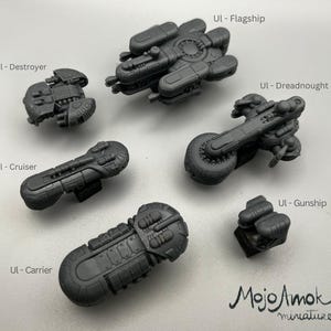 Saunick - Flotas de facciones menores Volumen 1 - Suzeraines - Escala de flota - Nave espacial - Miniatura impresa en resina - Juegos de naves espaciales - Juegos navales