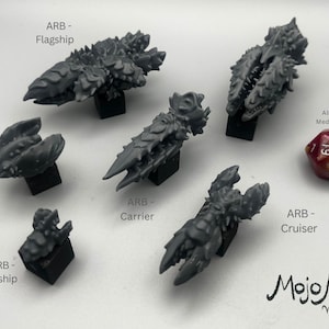 Saunick Bio-Terrors Fleet: Resin Printed Starship Miniatures - Naval Gaming