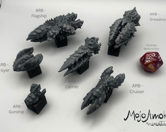Saunick Bio-Terrors Fleet: Resin Printed Starship Miniatures - Naval Gaming