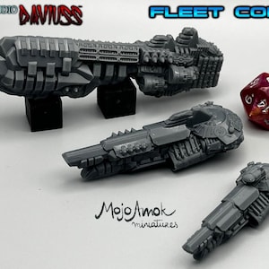 Studio Daviuss - Fed Union Sol Core Fleet - Fleet Scale Spaceship - Starship - Resin Printed Miniature - Spaceship Gaming - Naval Gaming