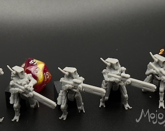 32mm Resin Light Combat Robots: Sci-Fi Wargame Miniatures
