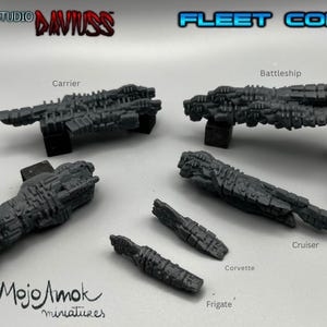 Studio Daviuss - Vodors Sol Core Fleet - Fleet Scale Spaceship - Starship - Resin Printed Miniature - Spaceship Gaming - Naval Gaming