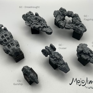 Saunick - Flotas de facciones menores Volumen 2 - Sílice/Mineros - Escala de flota - Nave espacial - Miniatura impresa en resina - Juegos de naves espaciales - Juegos navales