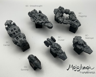 Saunick Fleet Scale Starship Miniatures: Resin Printed Spaceship Gaming