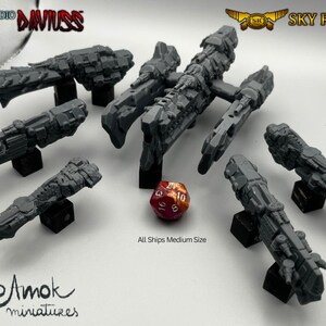 Studio Daviuss - Sky Relics Vol. 1: Mal Ships - Fleet Scale Spaceship - Starship - Resin Printed Miniature - Spaceship Gaming - Naval Game