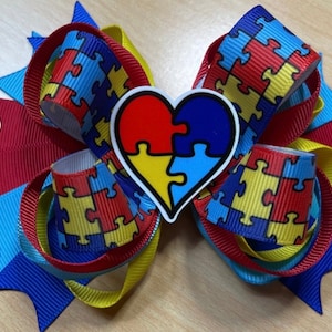 Autism Awareness Bow