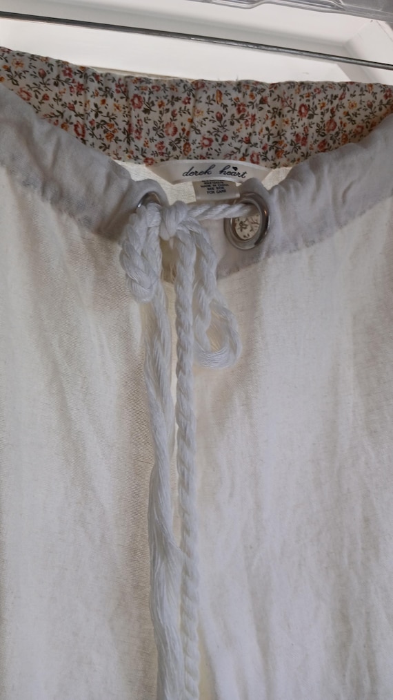 White Linen Drawstring Pants - image 2