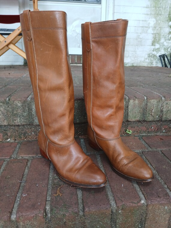 Brown Leather Boots Vintage size 8