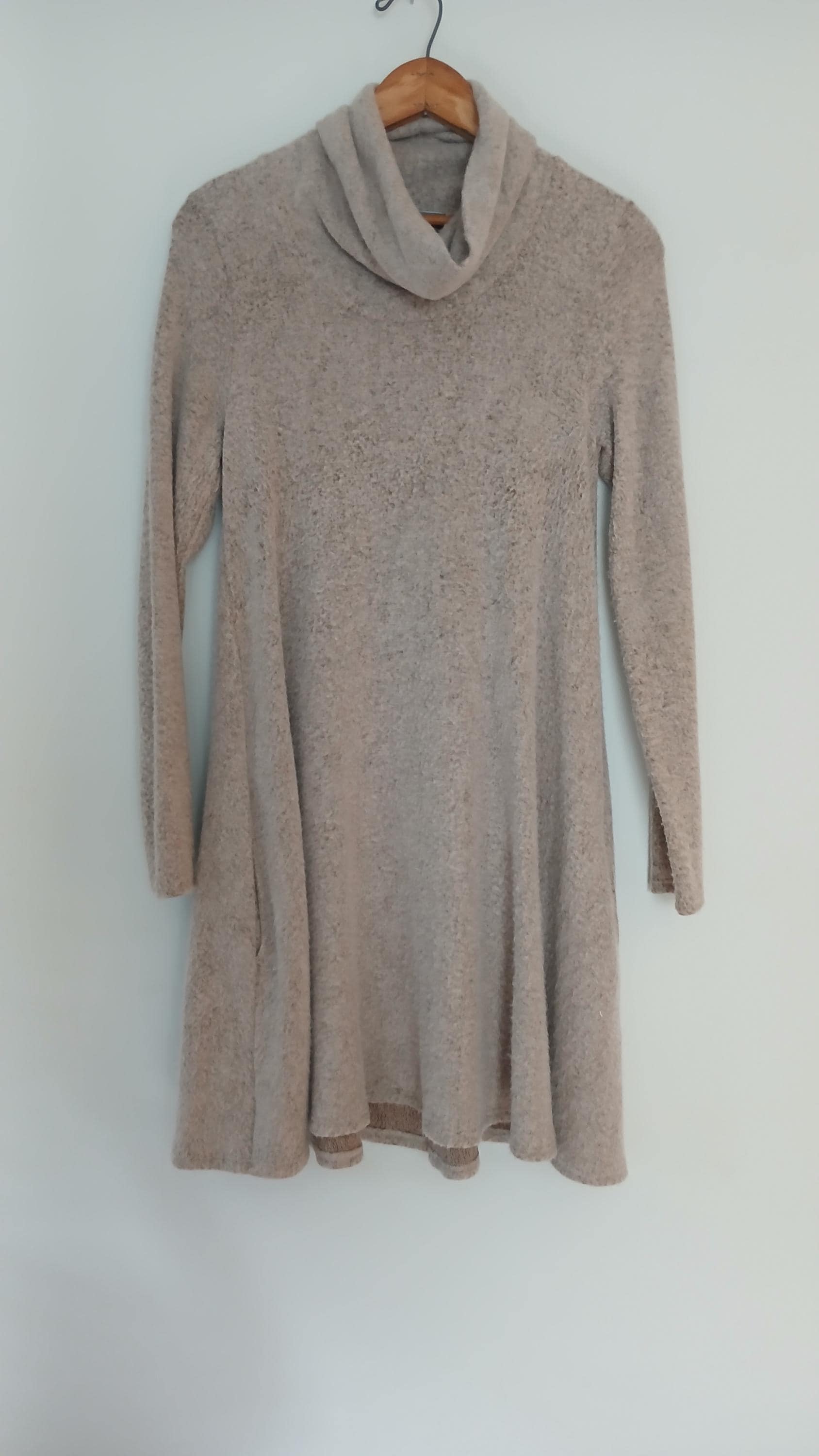 madewell grey sweater dress Madewell Sweater Dress Donegal Rolled Mock Neck Grey Knit Pullover SZ S NWT