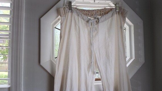 White Linen Drawstring Pants - image 3