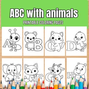 ABC Animal Coloring Pages for Kids | Fun A-Z Alphabet With Cute Animals ...