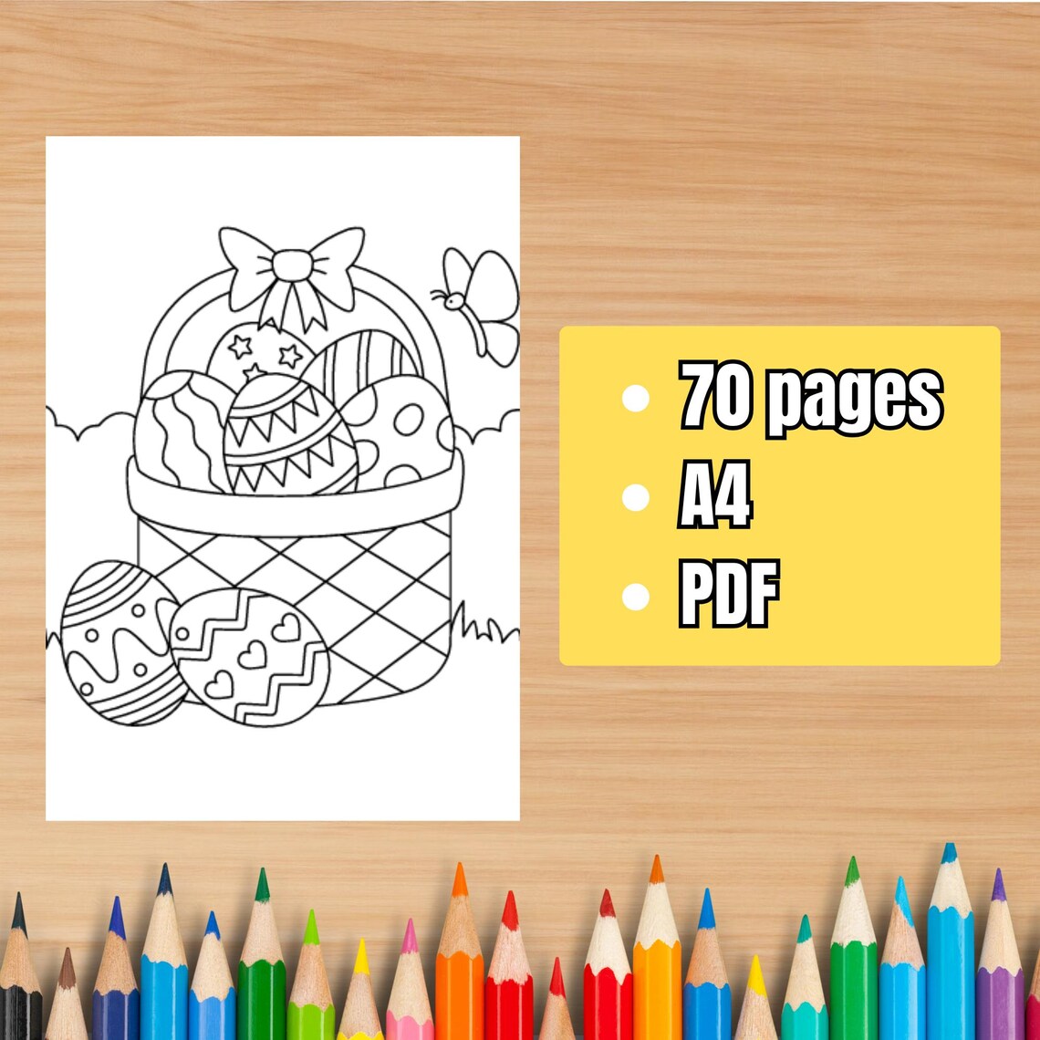 70 Cute Easter Coloring Pages - Printable Digital Download for Kids - Etsy