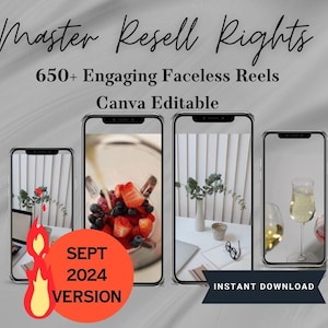 650+ Engaging aesthetic faceless reels with MRR and PLR Canva Editable September 2024 | October2024 Instant Download Master resell rights