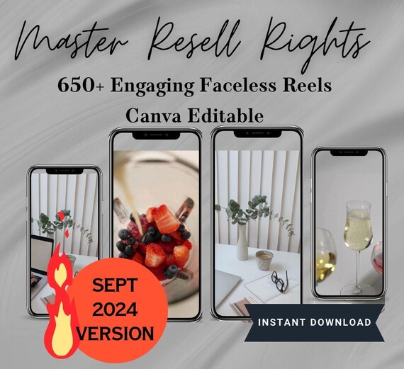 1400+ Faceless Videos | Aesthetic Videos | Master Resell Rights | MRR | Done For You | DFY | Faceless Instagram Account | Story Templates |